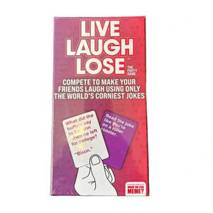 New Live Laugh Lose The Party Game where you compete to make corny jokes funny.
